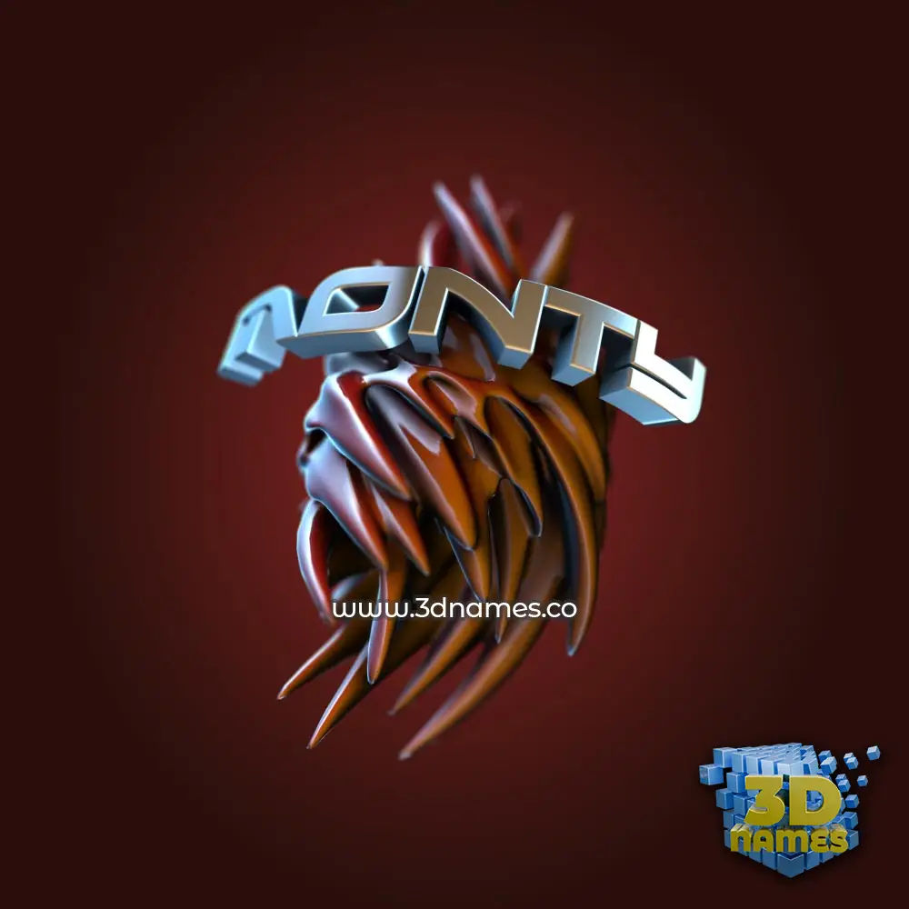monty in Red Twisted style - 3D name wallpaper