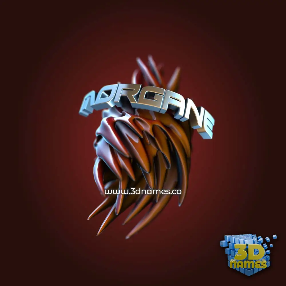 morgane in Red Twisted style - 3D name wallpaper