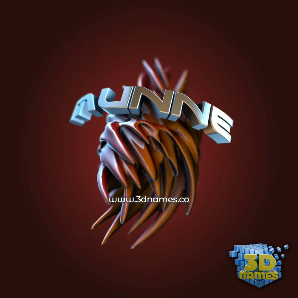 munne in Red Twisted style - 3D name wallpaper