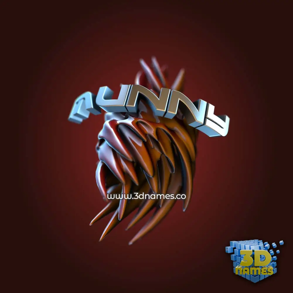 munny in Red Twisted style - 3D name wallpaper