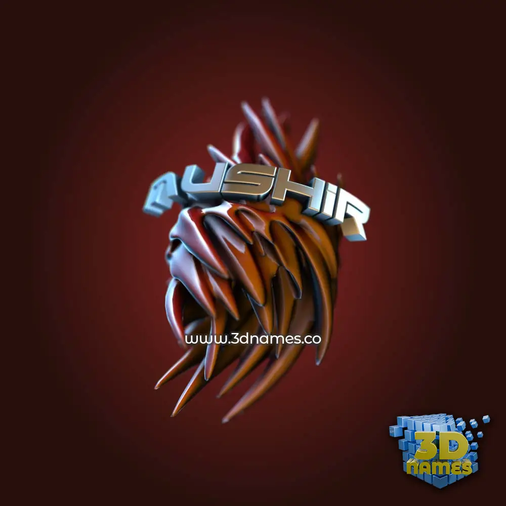 mushir in Red Twisted style - 3D name wallpaper