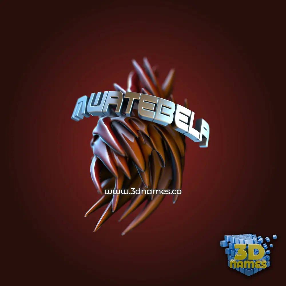 mwatebela in Red Twisted style - 3D name wallpaper
