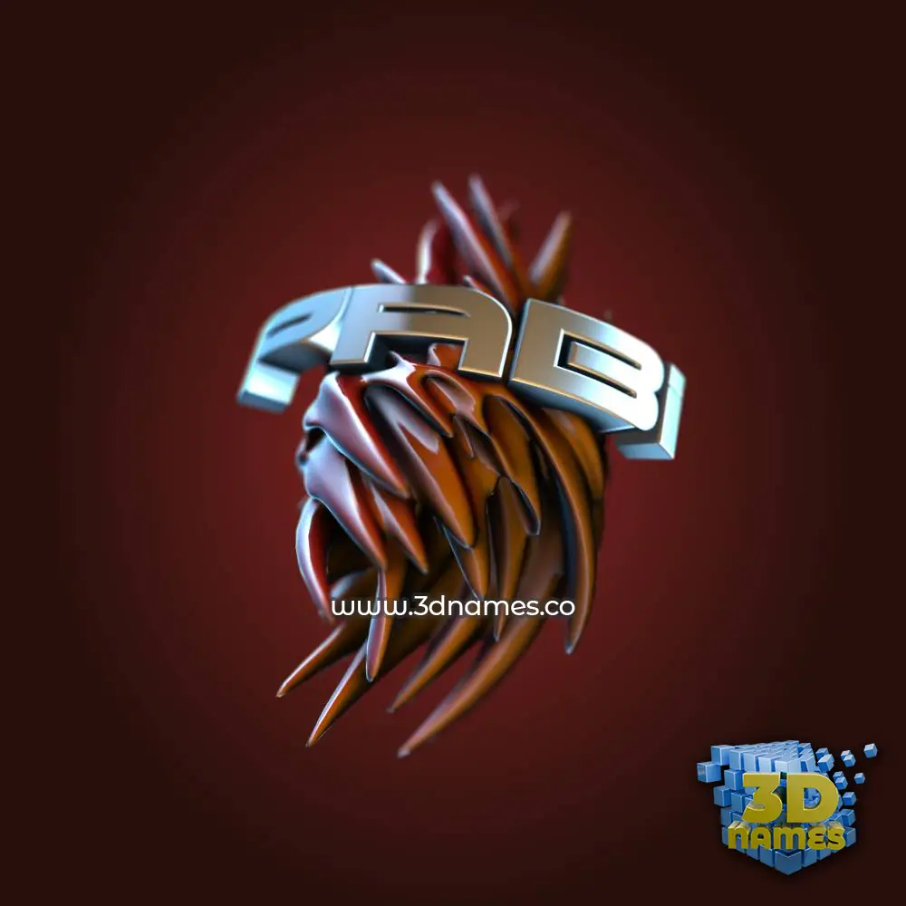 pabi in Red Twisted style - 3D name wallpaper