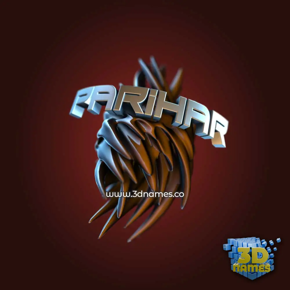 parihar in Red Twisted style - 3D name wallpaper