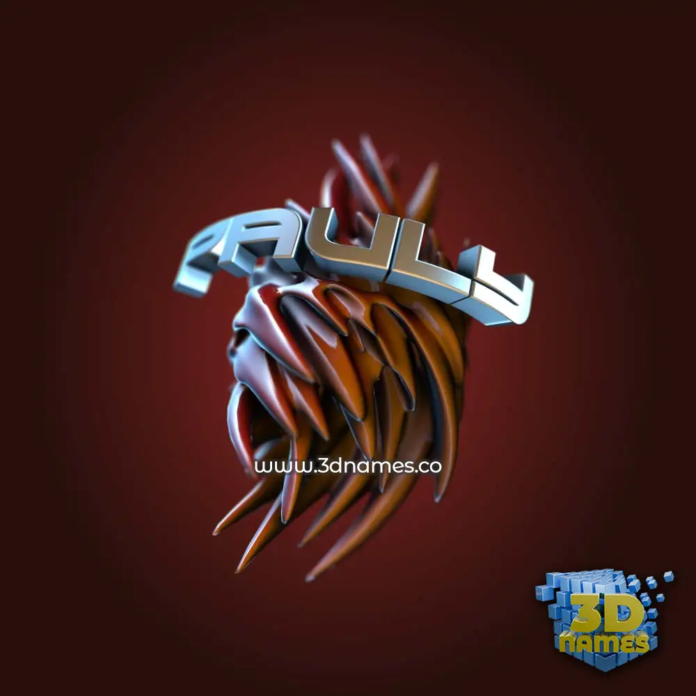 pauly in Red Twisted style - 3D name wallpaper