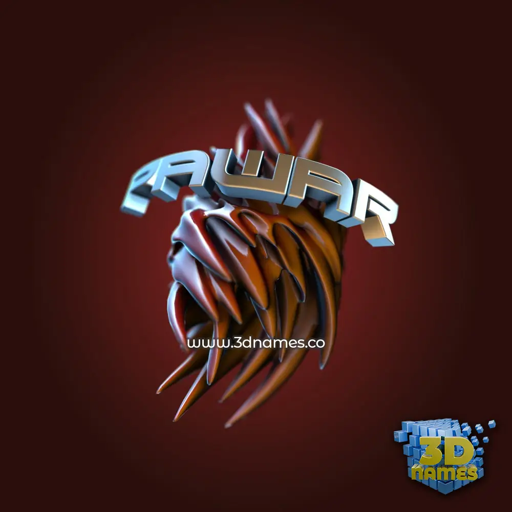 pawar in Red Twisted style - 3D name wallpaper