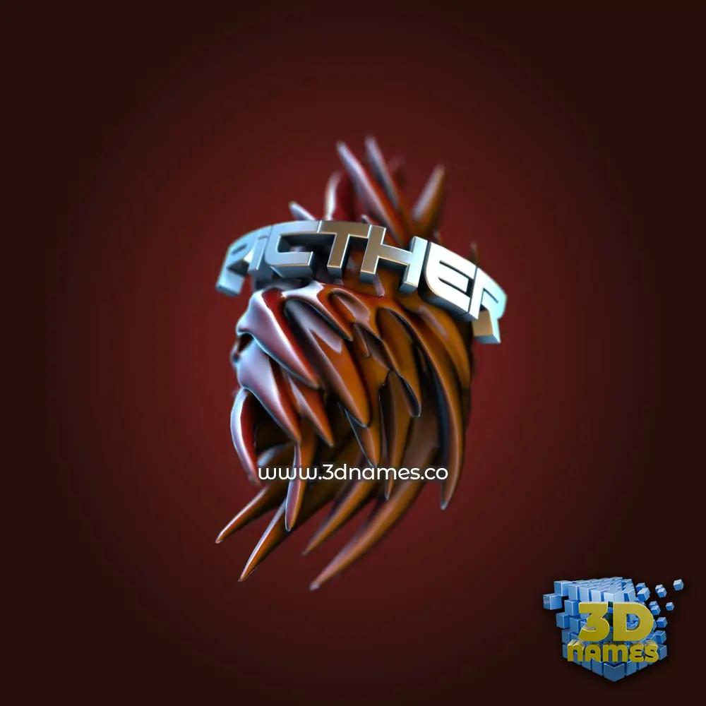 picther in Red Twisted style - 3D name wallpaper picther in Red Twisted style - 3D name wallpaper