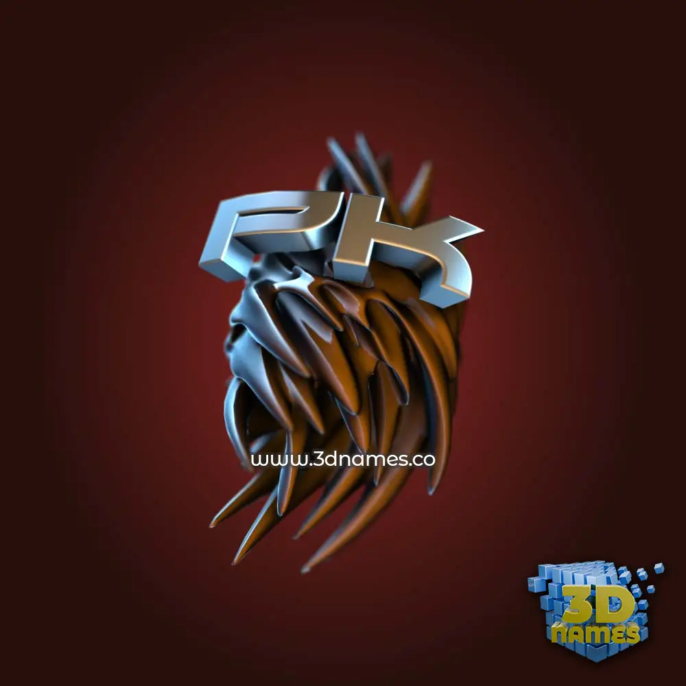 pk in Red Twisted style - 3D name wallpaper