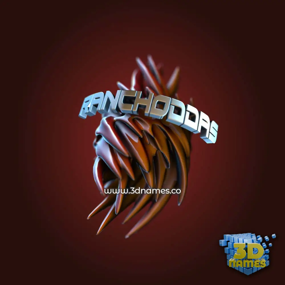 ranchoddas in Red Twisted style - 3D name wallpaper ranchoddas in Red Twisted style - 3D name wallpaper