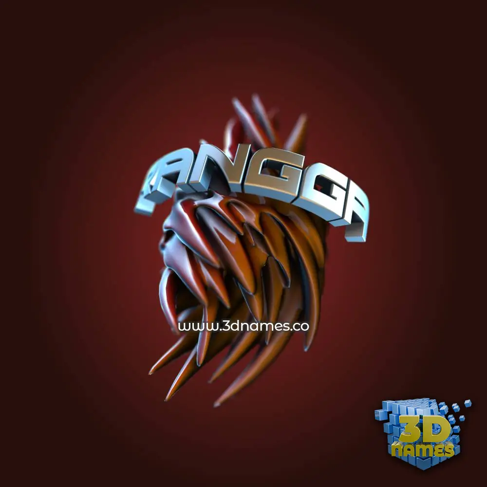 rangga in Red Twisted style - 3D name wallpaper