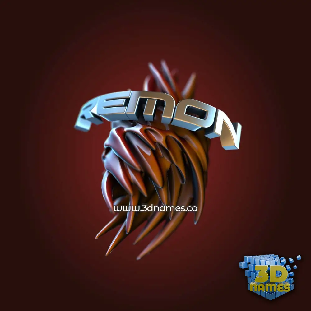 remon in Red Twisted style - 3D name wallpaper remon in Red Twisted style - 3D name wallpaper
