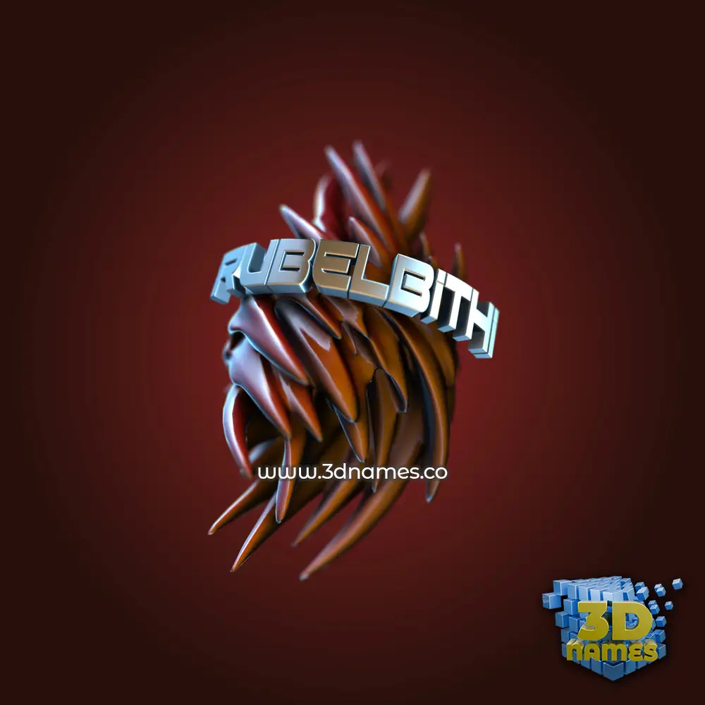 rubelbithi in Red Twisted style - 3D name wallpaper