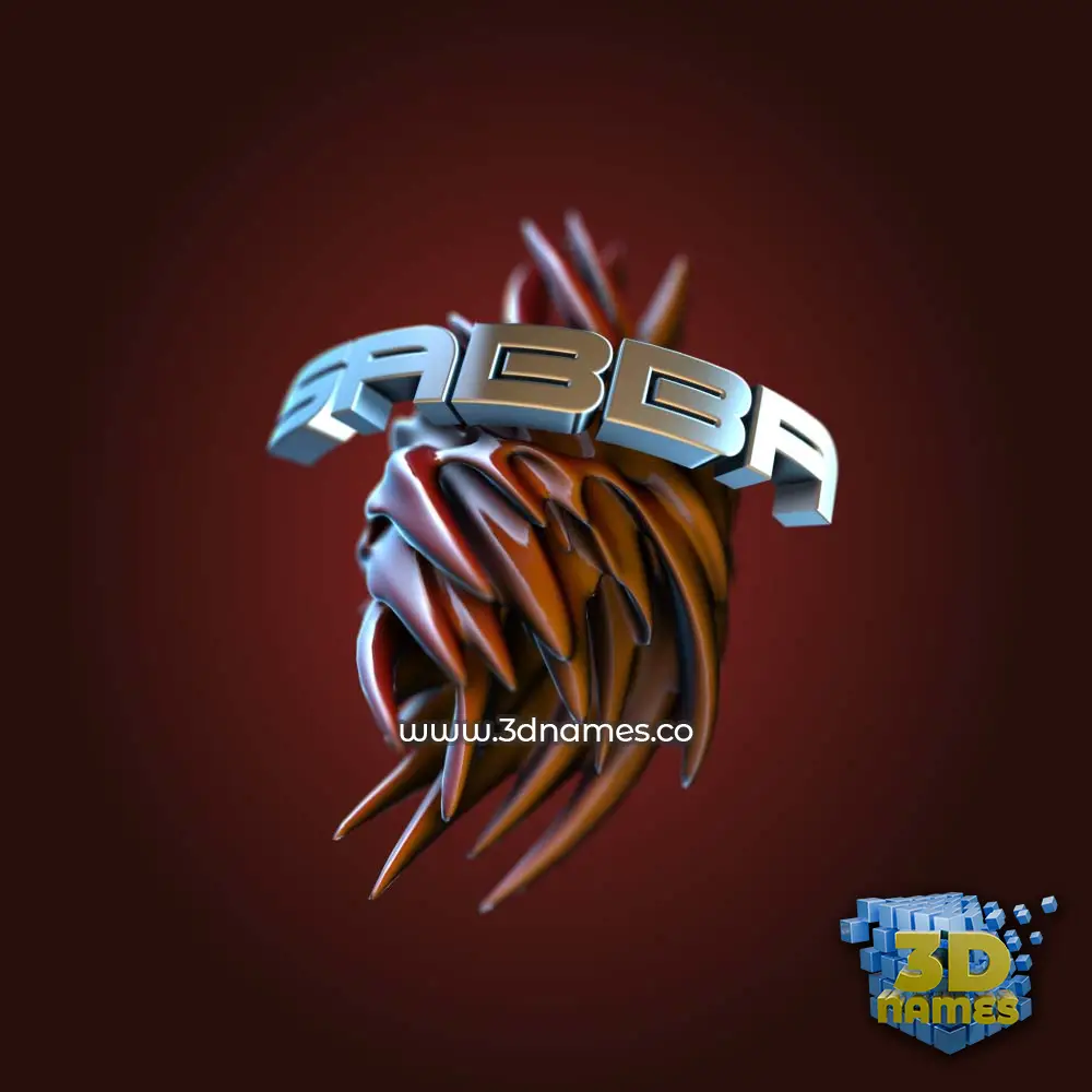 sabba in Red Twisted style - 3D name wallpaper