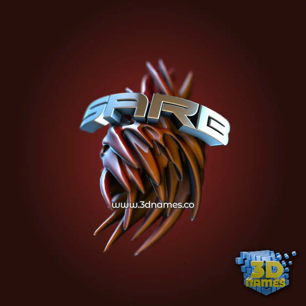 sarb in Red Twisted style - 3D name wallpaper