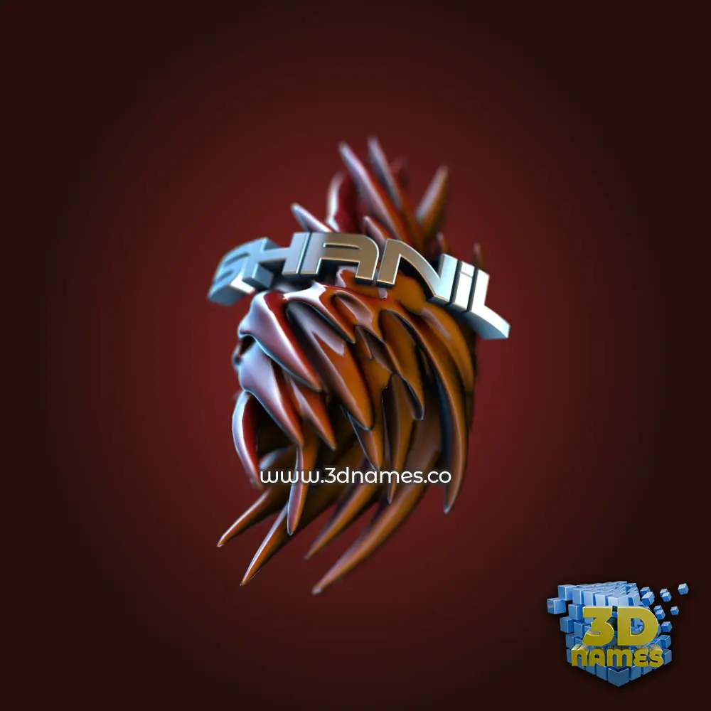 shanil in Red Twisted style - 3D name wallpaper