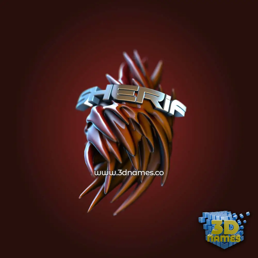 sherif in Red Twisted style - 3D name wallpaper