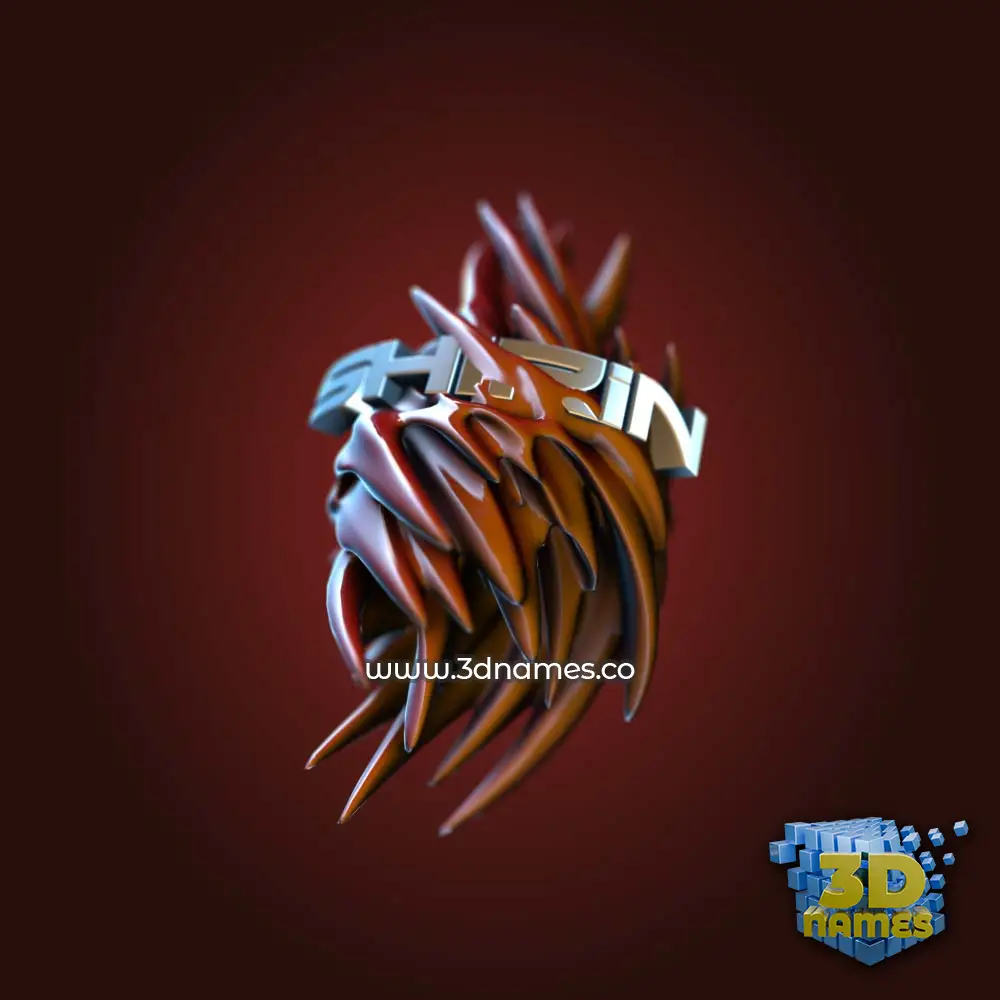 shirin in Red Twisted style - 3D name wallpaper