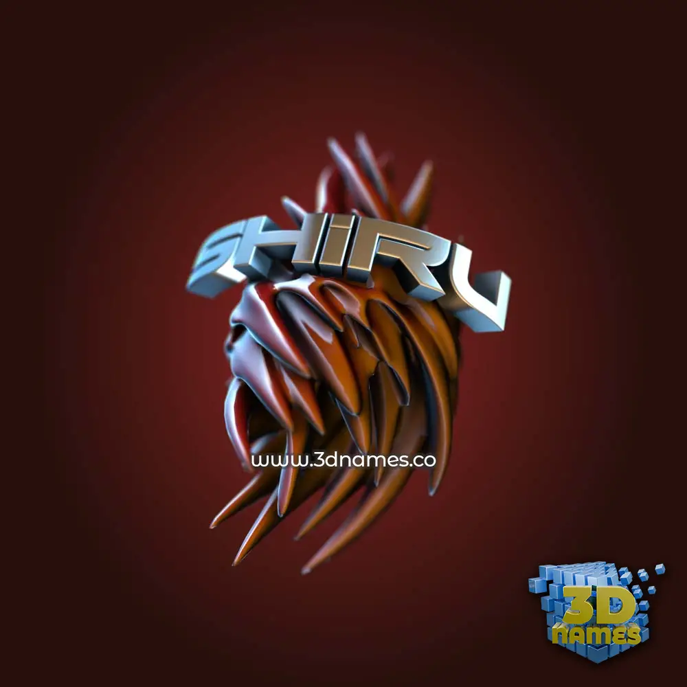 shiru in Red Twisted style - 3D name wallpaper