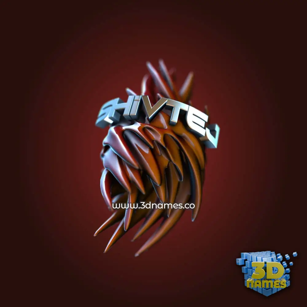shivtej in Red Twisted style - 3D name wallpaper