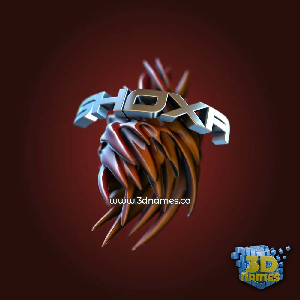 shoxa in Red Twisted style - 3D name wallpaper