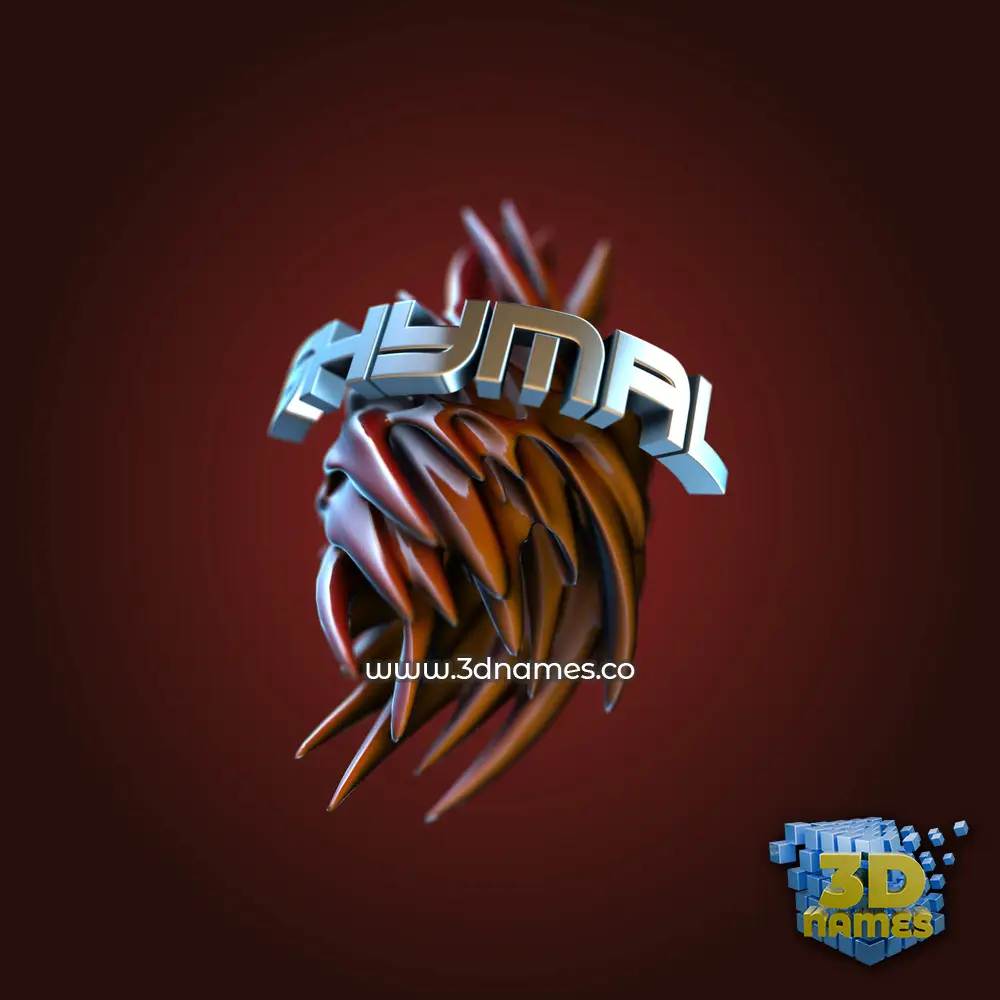 shymal in Red Twisted style - 3D name wallpaper