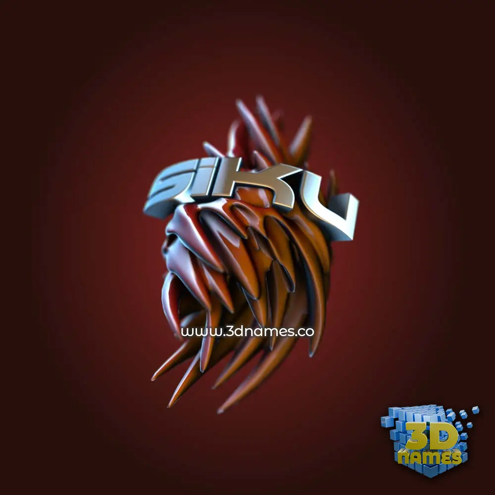 siku in Red Twisted style - 3D name wallpaper