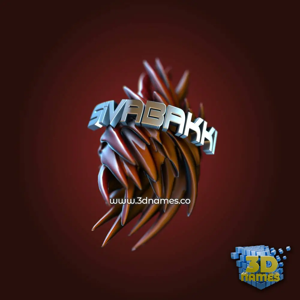 sivabakki in Red Twisted style - 3D name wallpaper