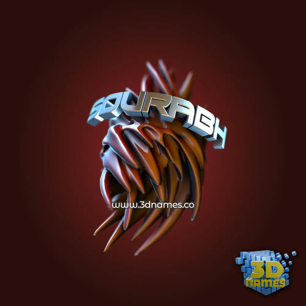 sourabh in Red Twisted style - 3D name wallpaper