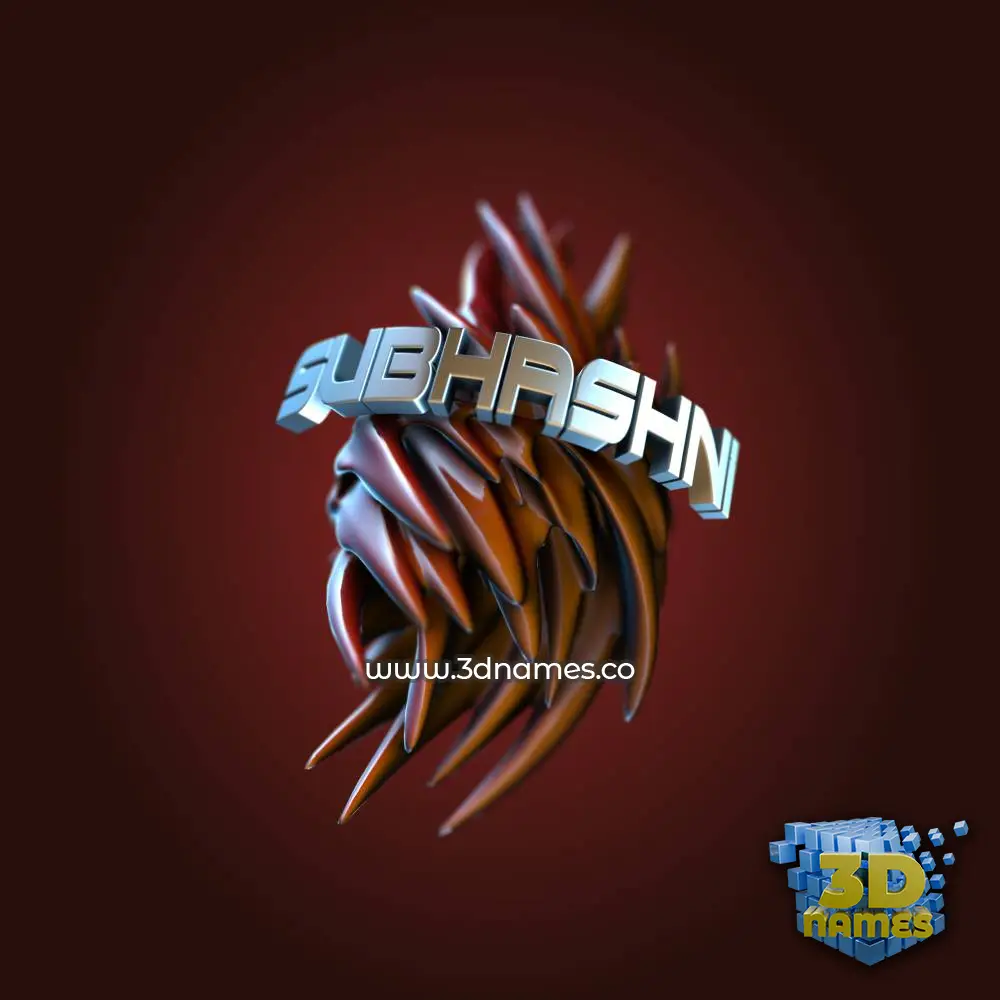 subhashni in Red Twisted style - 3D name wallpaper