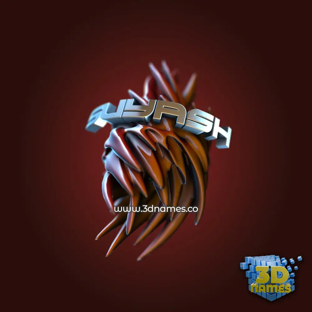 suyash in Red Twisted style - 3D name wallpaper