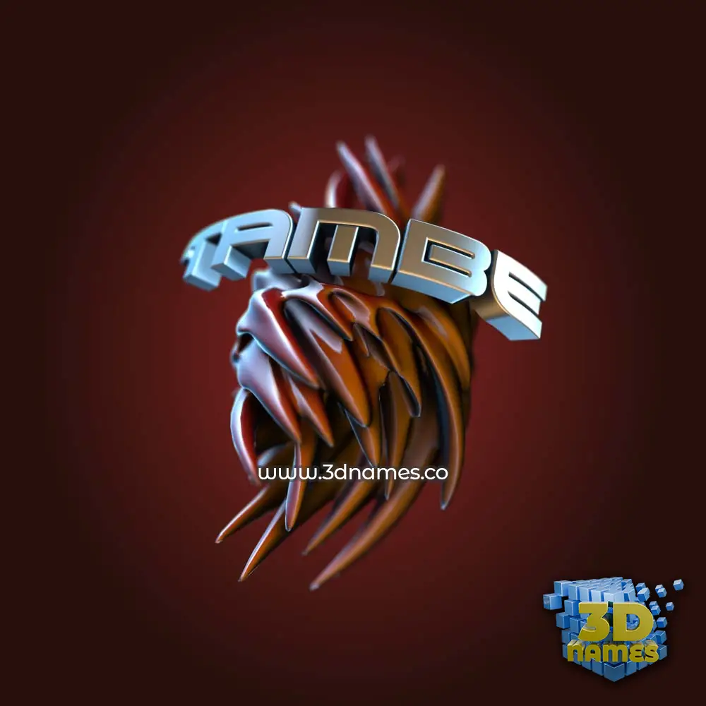 tambe in Red Twisted style - 3D name wallpaper