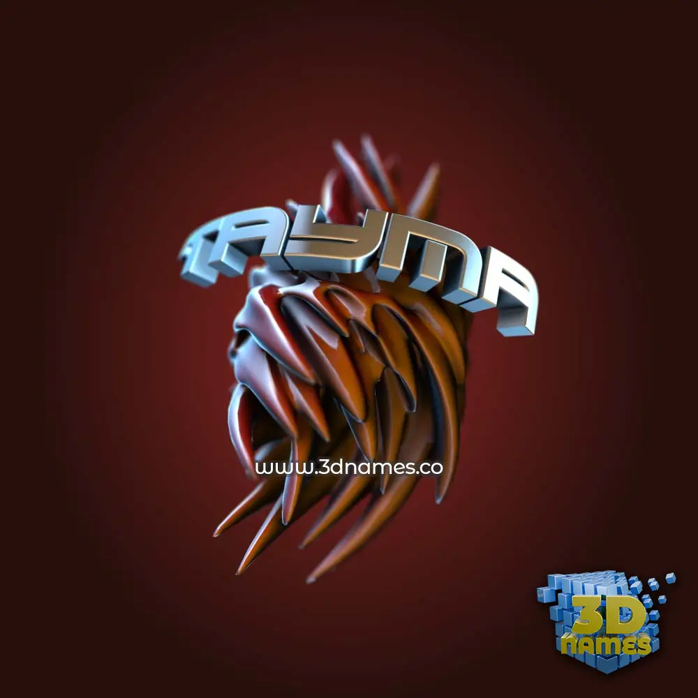 tayma in Red Twisted style - 3D name wallpaper