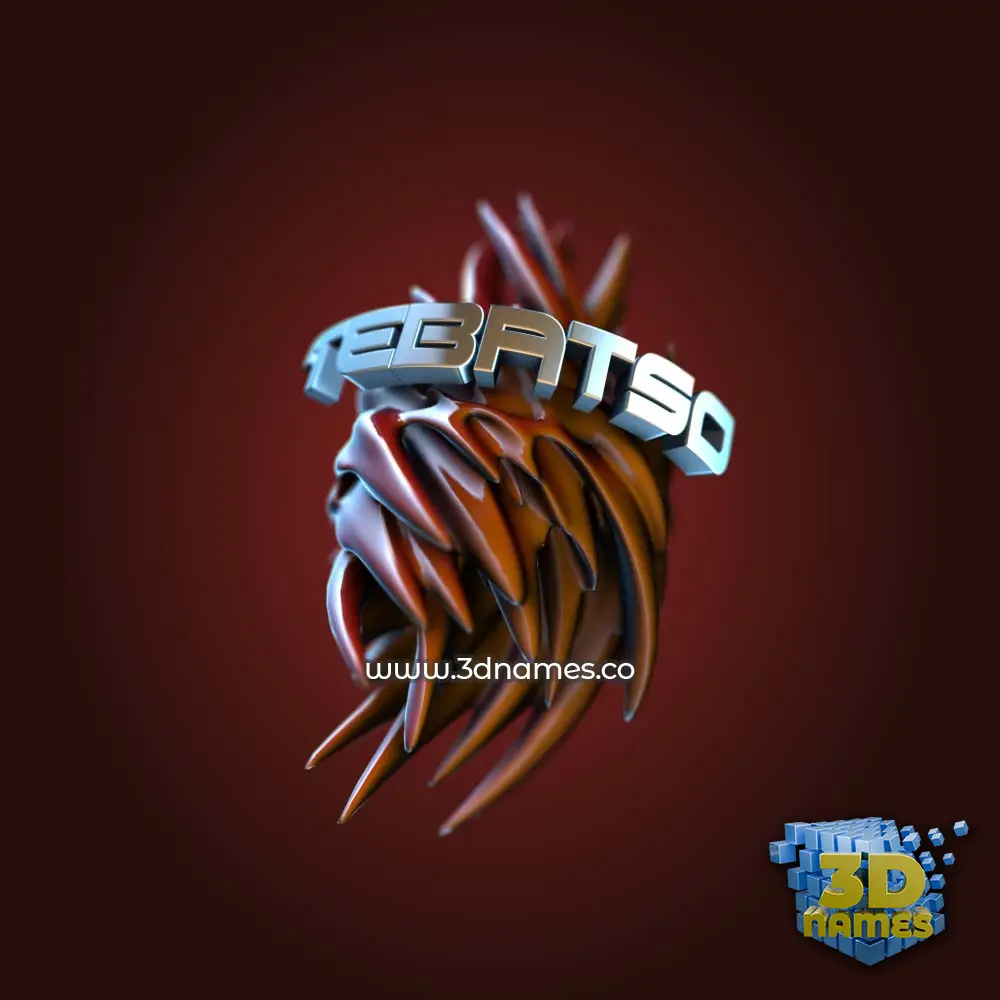 tebatso in Red Twisted style - 3D name wallpaper