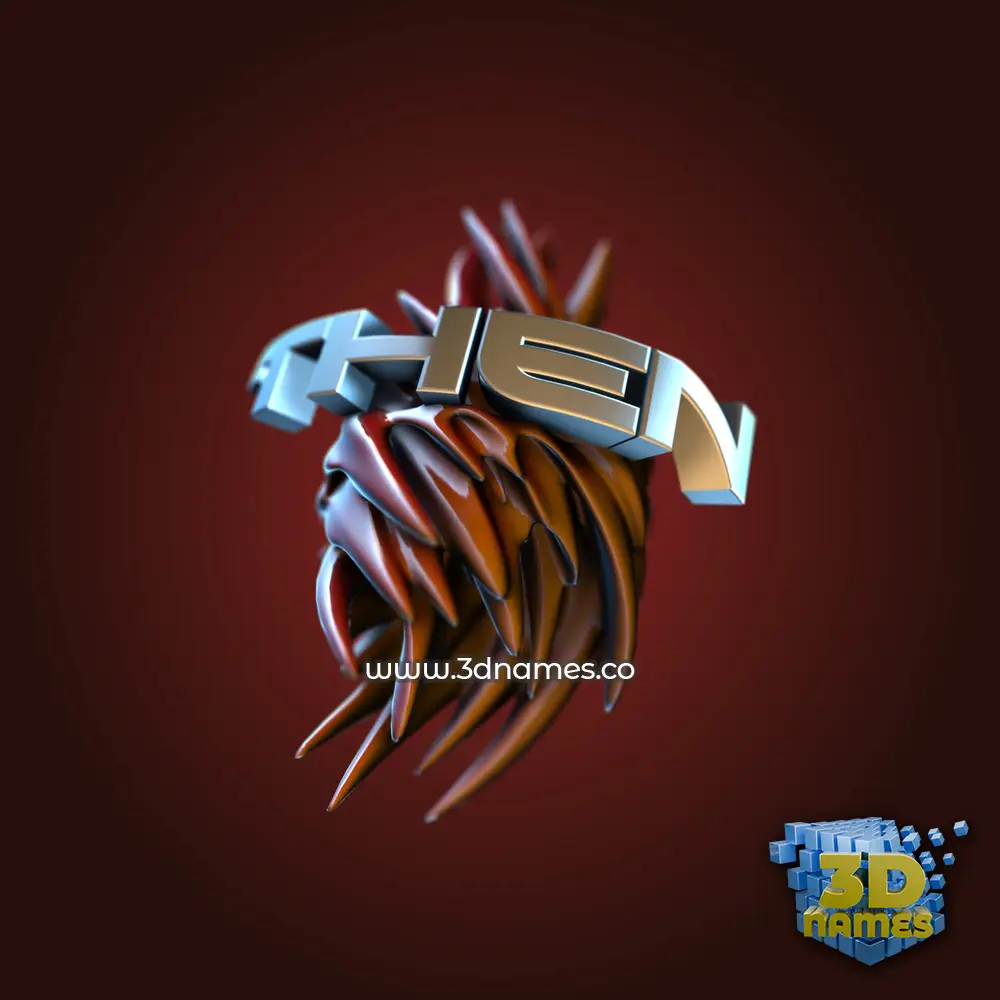 then in Red Twisted style - 3D name wallpaper
