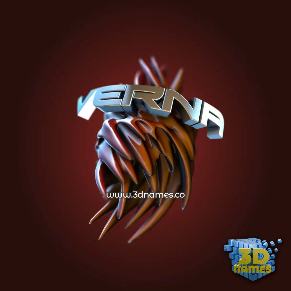 verna in Red Twisted style - 3D name wallpaper
