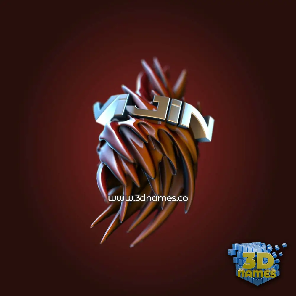 vijin in Red Twisted style - 3D name wallpaper