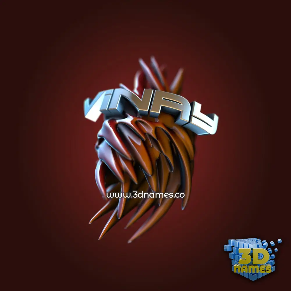 vinay in Red Twisted style - 3D name wallpaper
