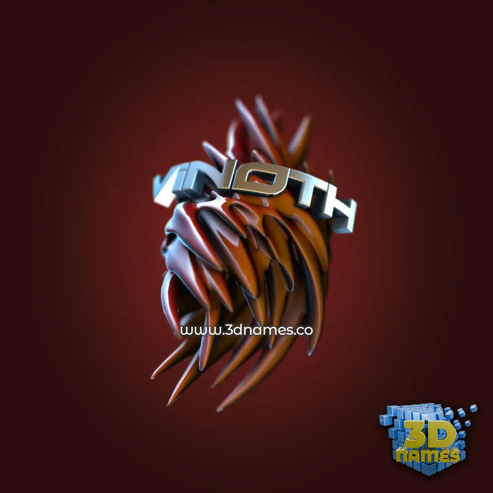 vinoth in Red Twisted style - 3D name wallpaper