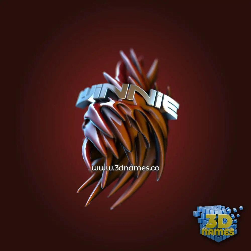 winnie in Red Twisted style - 3D name wallpaper