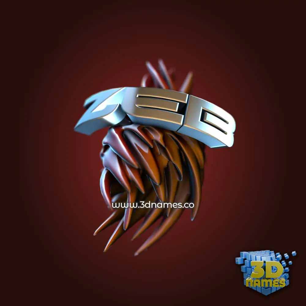 zeb in Red Twisted style - 3D name wallpaper