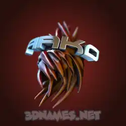 aako in Red Twisted style - 3D name wallpaper