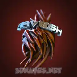 aavesh in Red Twisted style - 3D name wallpaper