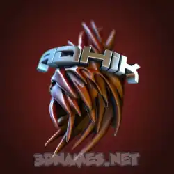 adhik in Red Twisted style - 3D name wallpaper