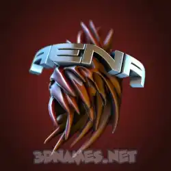 aena in Red Twisted style - 3D name wallpaper