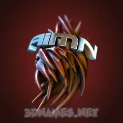 aimn in Red Twisted style - 3D name wallpaper