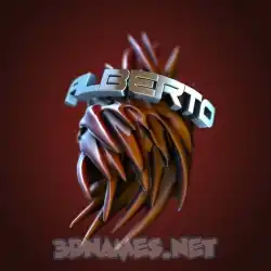 alberto in Red Twisted style - 3D name wallpaper