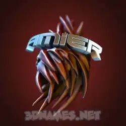 amier in Red Twisted style - 3D name wallpaper