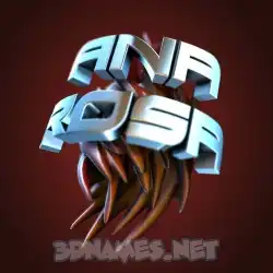 ana rosa in Red Twisted style - 3D name wallpaper