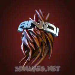 andi in Red Twisted style - 3D name wallpaper