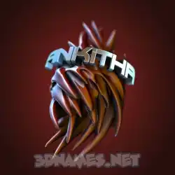 ankitha in Red Twisted style - 3D name wallpaper